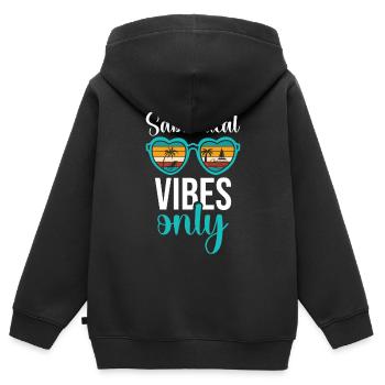 Uniquement des vibrations sabbatiques - Sweat Premium à capuche zippé enfant bio - noir - Dos - AI Model Kid Male (0cm)