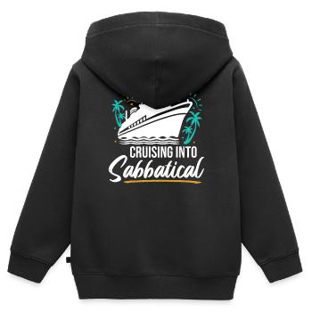 Croisière sabbatique - Sweat Premium à capuche zippé enfant bio - noir - Dos - AI Model Kid Male (0cm)