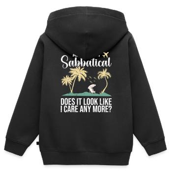 Presque en congé sabbatique, il semble que ce sera le cas - Sweat Premium à capuche zippé enfant bio - noir - Dos - AI Model Kid Male (0cm)