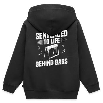 Pedal Steel Gitarre Zu Lebenslanger Haft - Kinder Premium Organic Zip Hoodie - Schwarz - Hinten - AI Model Kid Male (0cm)