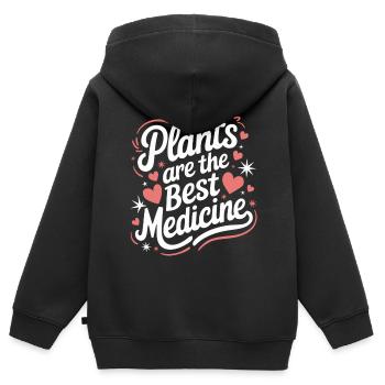 Végétarien Végétalien Végétarien Végétarien - Sweat Premium à capuche zippé enfant bio - noir - Dos - AI Model Kid Male (0cm)