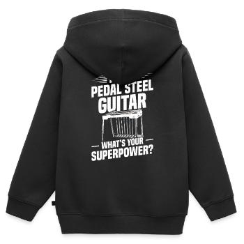 Ich Spiele Pedal-steel-gitarre, Was Ist Deine - Kinder Premium Organic Zip Hoodie - Schwarz - Hinten - AI Model Kid Male (0cm)