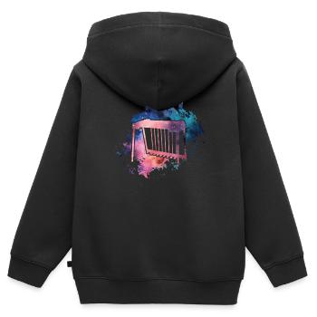 Ich Spiele Pedal-steel-gitarre, Was Ist Deine - Kinder Premium Organic Zip Hoodie - Schwarz - Hinten - AI Model Kid Male (0cm)
