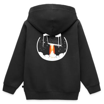 Ich Spiele Pedal-steel-gitarre, Was Ist Deine - Kinder Premium Organic Zip Hoodie - Schwarz - Hinten - AI Model Kid Male (0cm)