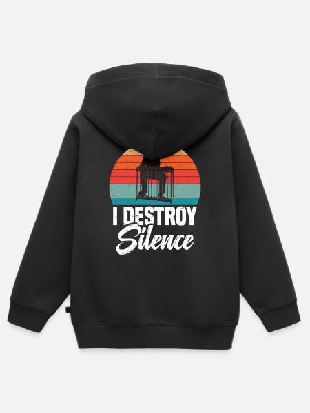 Ich Zerstöre Stille - Kinder Premium Organic Zip Hoodie - Schwarz