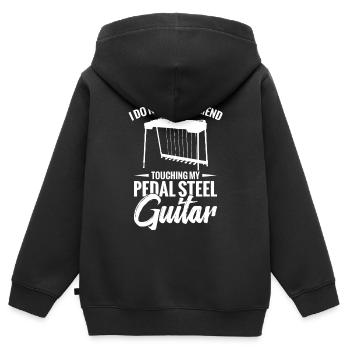 Je ne recommande pas d’utiliser ma guitare pedal steel - Sweat Premium à capuche zippé enfant bio - noir - Dos - AI Model Kid Male (0cm)