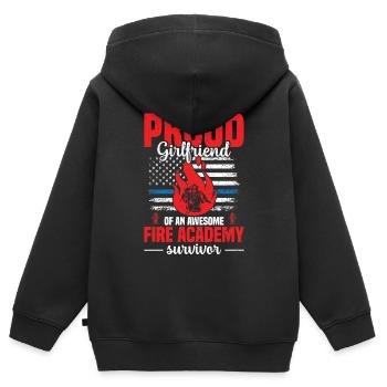 Stolze Freundin Einer Awesome Fire Academy Surviv - Kinder Premium Organic Zip Hoodie - Schwarz - Hinten - AI Model Kid Male (0cm)