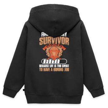 Überlebende Der Feuerakademie, Weil Das Leben Zu - Kinder Premium Organic Zip Hoodie - Schwarz - Hinten - AI Model Kid Male (0cm)