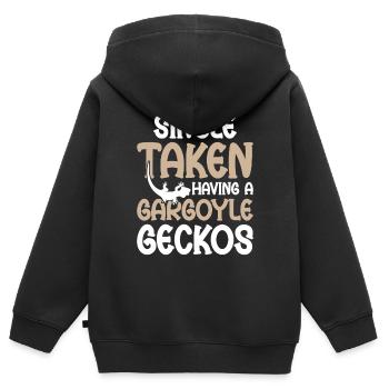 Single Genommen Mit Gargoyle Geckos - Kinder Premium Organic Zip Hoodie - Schwarz - Hinten - AI Model Kid Male (0cm)