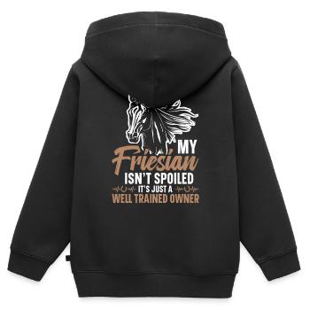 Mein Friesian Ist Nicht Verwöhnt, Es Ist Nur Ein - Kinder Premium Organic Zip Hoodie - Schwarz - Hinten - AI Model Kid Male (0cm)