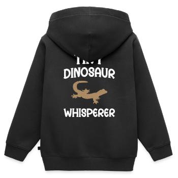 Tiny Dinosaur Whisperer - Kids Premium Organic Zip-up Hoodie - black - Back - AI Model Kid Male (0cm)
