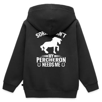 Entschuldigung, Ich Kann Mich Nicht Braucht Mich - Kinder Premium Organic Zip Hoodie - Schwarz - Hinten - AI Model Kid Male (0cm)
