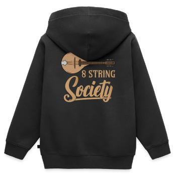 Mandoline 8 String Society - Kinder Premium Organic Zip Hoodie - Schwarz - Hinten - AI Model Kid Male (0cm)