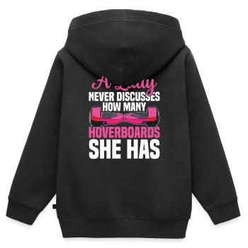 Eine Dame Diskutiert Nie, Wie Viele Hoverboards - Kinder Premium Organic Zip Hoodie - Schwarz - Hinten - AI Model Kid Male (0cm)