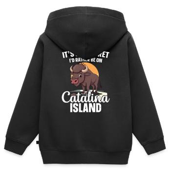 Es Ist Kein Geheimnis, Dass Ich Lieber Auf - Kinder Premium Organic Zip Hoodie - Schwarz - Hinten - AI Model Kid Male (0cm)