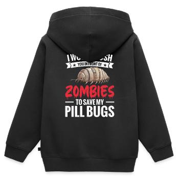 Ich Würde Dich Vor Zombies Drücken, Um Meinen PI - Kinder Premium Organic Zip Hoodie - Schwarz - Hinten - AI Model Kid Male (0cm)
