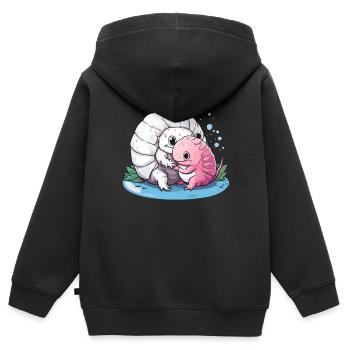 Tous les gens cool élèvent de minuscules dinosaures - Sweat Premium à capuche zippé enfant bio - noir - Dos - AI Model Kid Male (0cm)