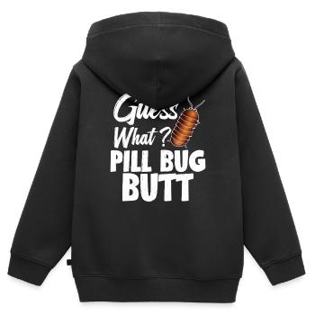 Erraten Sie, Was? Pill Bug Butt - Kinder Premium Organic Zip Hoodie - Schwarz - Hinten - AI Model Kid Male (0cm)