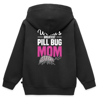 World's Greatest Pill Bug Mom - Kinder Premium Organic Zip Hoodie - Schwarz - Hinten - AI Model Kid Male (0cm)