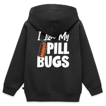 J’adore mes erreurs de pilule - Sweat Premium à capuche zippé enfant bio - noir - Dos - AI Model Kid Male (0cm)