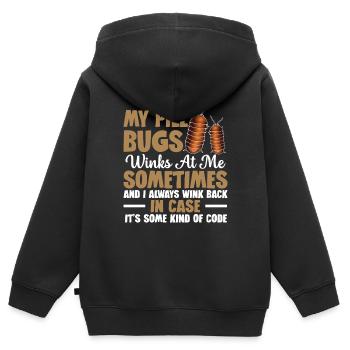 Meine Pillenwanzen Zwinkern Mich Manchmal An Und - Kinder Premium Organic Zip Hoodie - Schwarz - Hinten - AI Model Kid Male (0cm)