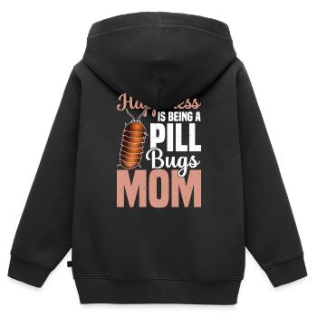 Glück Ist Eine Pille, Mutter, Mutter - Kinder Premium Organic Zip Hoodie - Schwarz - Hinten - AI Model Kid Male (0cm)