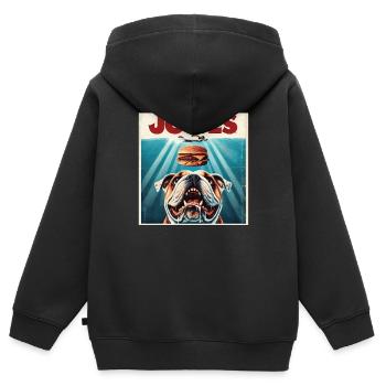 Liebenswerte Wangen Dieser Lustige Und - Kinder Premium Organic Zip Hoodie - Schwarz - Hinten - AI Model Kid Male (0cm)
