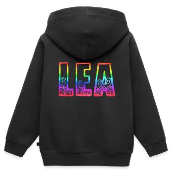 lea rs regenbogen - Kinder Premium Organic Zip Hoodie - Schwarz - Hinten - AI Model Kid Male (0cm)