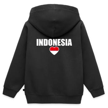 Indonesien Indonesische Flagge Indonesier - Kinder Premium Organic Zip Hoodie - Schwarz - Hinten - AI Model Kid Male (0cm)