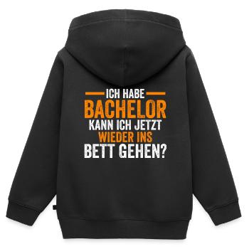 Bachelor Prüfung Bachelor Prüfung Geschenk - Kinder Premium Organic Zip Hoodie - Schwarz - Hinten - AI Model Kid Male (0cm)