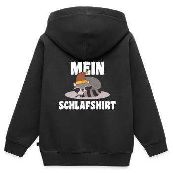 Schlafanzug Waschbär Schlafshirt Geschenk - Kinder Premium Organic Zip Hoodie - Schwarz - Hinten - AI Model Kid Male (0cm)