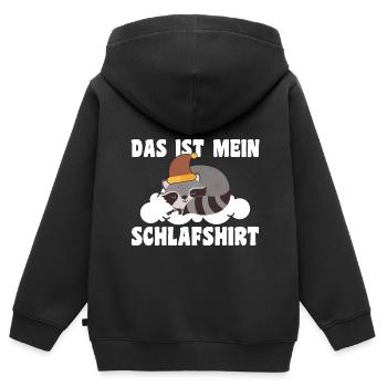 Schlafanzug Waschbär Waschbären Geschenk - Kinder Premium Organic Zip Hoodie - Schwarz - Hinten - AI Model Kid Male (0cm)