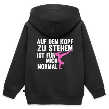 Handstand Turnerin Handstände Geschenk - Kinder Premium Organic Zip Hoodie - Schwarz - Hinten - AI Model Kid Male (0cm)