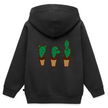 Kaktus stachel Kakteen im Topf - Kinder Premium Organic Zip Hoodie - Schwarz - Hinten - AI Model Kid Male (0cm)