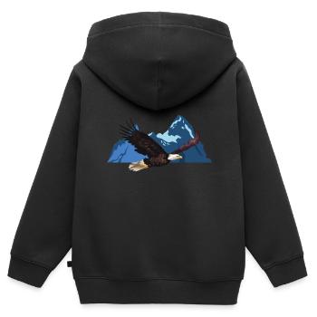 Falke - Kinder Premium Organic Zip Hoodie - Schwarz - Hinten - AI Model Kid Male (0cm)