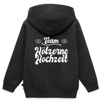 5. Hochzeitstag Ehe 5 Jahre Ehe Geschenk - Kinder Premium Organic Zip Hoodie - Schwarz - Hinten - AI Model Kid Male (0cm)
