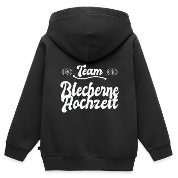 8. Hochzeitstag Ehe 8 Jahre Ehe Geschenk - Kinder Premium Organic Zip Hoodie - Schwarz - Hinten - AI Model Kid Male (0cm)