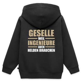 Geselle Handwerk Gesellen Geschenk - Kinder Premium Organic Zip Hoodie - Schwarz - Hinten - AI Model Kid Male (0cm)