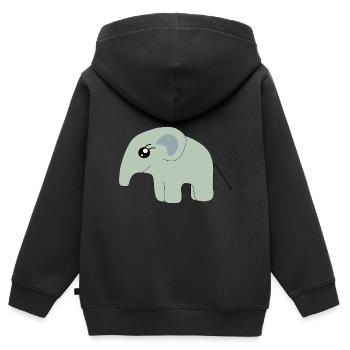 Kawaii Chibi Kawaii Elefant Kawaii Kinder Manga - Kinder Premium Organic Zip Hoodie - Schwarz - Hinten - AI Model Kid Male (0cm)