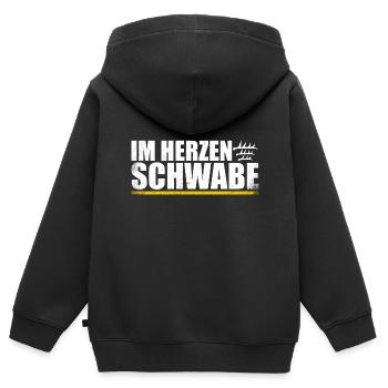Im Herzen Schwabe Stolze Schwaben Vintage - Kinder Premium Organic Zip Hoodie - Schwarz - Hinten - AI Model Kid Male (0cm)