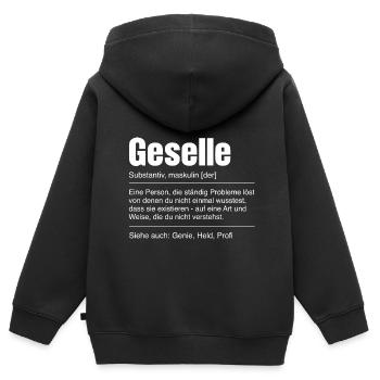 Geselle 2023 Geselle Geselle bestanden Geschenk - Kinder Premium Organic Zip Hoodie - Schwarz - Hinten - AI Model Kid Male (0cm)