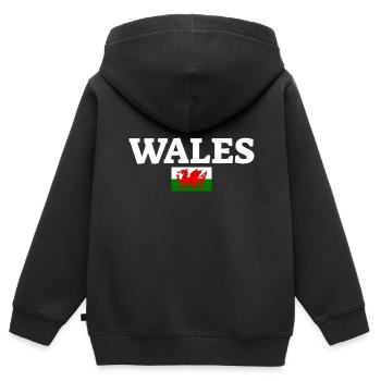 Wales Walisische Flagge Waliser - Kinder Premium Organic Zip Hoodie - Schwarz - Hinten - AI Model Kid Male (0cm)