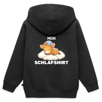 Schlafshirt Giraffe Schlafanzug Geschenk - Kinder Premium Organic Zip Hoodie - Schwarz - Hinten - AI Model Kid Male (0cm)