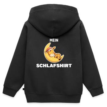 Schlafshirt Giraffe Schlafanzug Geschenk - Kinder Premium Organic Zip Hoodie - Schwarz - Hinten - AI Model Kid Male (0cm)