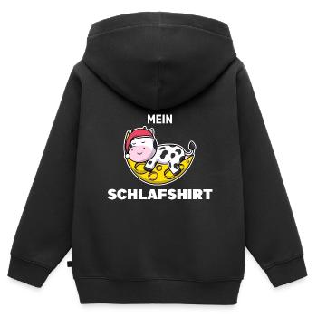 Schlafshirt Kuh Schlafanzug Geschenk - Kinder Premium Organic Zip Hoodie - Schwarz - Hinten - AI Model Kid Male (0cm)
