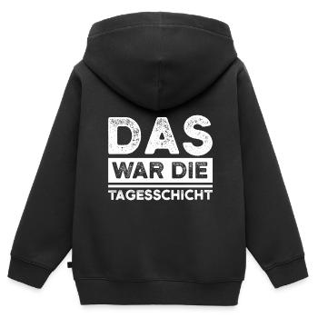 Schicht Arbeit Schichtarbeiter Geschenk - Kinder Premium Organic Zip Hoodie - Schwarz - Hinten - AI Model Kid Male (0cm)