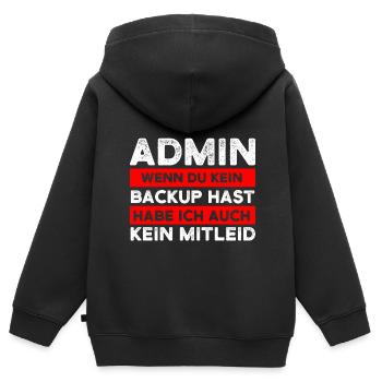 Admin Informatiker Administrator Geschenk - Kinder Premium Organic Zip Hoodie - Schwarz - Hinten - AI Model Kid Male (0cm)