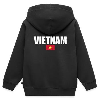 Vietnam Vietnamesische Flagge Vietnamese - Kinder Premium Organic Zip Hoodie - Schwarz - Hinten - AI Model Kid Male (0cm)
