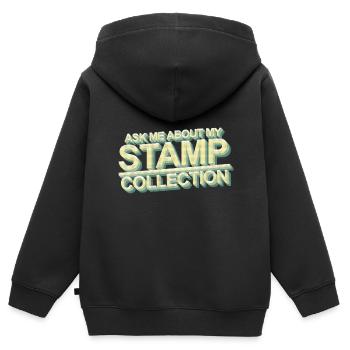 Stamp collecting - Kids Premium Organic Zip-up Hoodie - black - Back - AI Model Kid Male (0cm)
