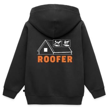 Couvreur - Sweat Premium à capuche zippé enfant bio - noir - Dos - AI Model Kid Male (0cm)